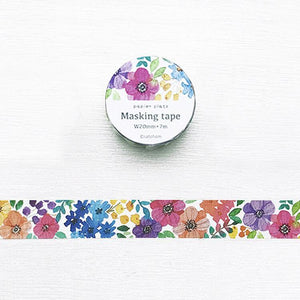 Papier Platz Masking Tape Washi Tape (20mm) - Colorful Flowers | papermindstationery.com