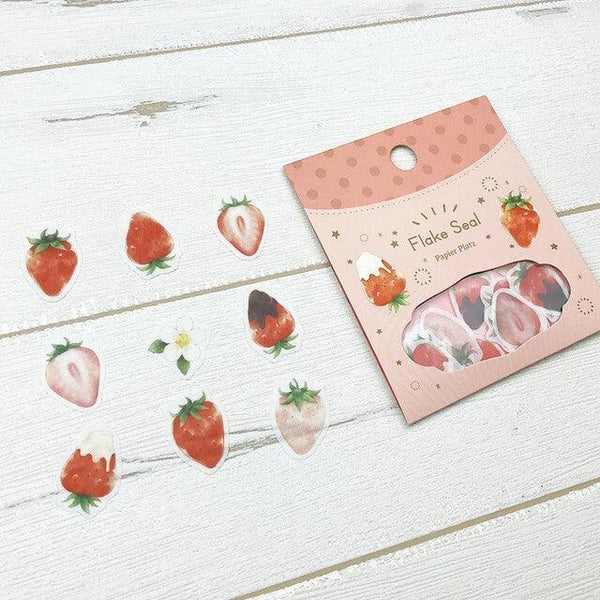Papier Platz - Flake Stickers - Strawberry | papermindstationery.com