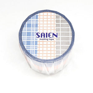 Kamiiso Saien Washi Tape Set 15mm Masking Tape - Pastel Checker Pattern | papermindstationery.com | 15mm Washi Tapes, Kamiiso, Plaid, Washi Tape Set, Washi Tapes
