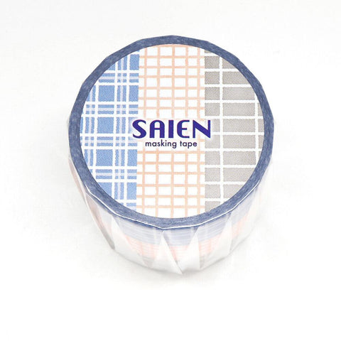 Kamiiso Saien Washi Tape Set 15mm Masking Tape - Pastel Checker Pattern | papermindstationery.com