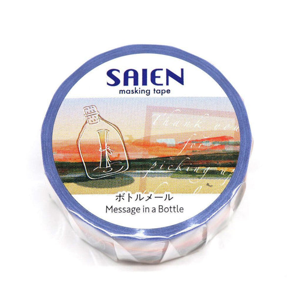 Kamiiso Saien Washi Tape 20mm Masking Tape - Message in Bottle | papermindstationery.com | 20mm Washi Tapes, Kamiiso, Washi Tapes