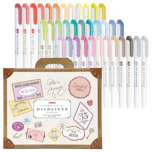 Zebra Pen Journaling and Lettering Set - Mildliners, Brush Pens, Sarasa Gel  Pens, Pastel Ink Colors, 18-Pack